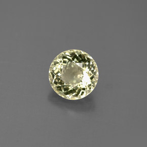0.88カラットの天然淡い黄色がかったゴールドトルマリン（6.16 mm・ラウンドカット）