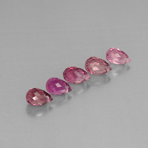 カラットの天然マルチカラートルマリン（5.9×3.5 mm・ブリオレット）
