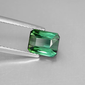 1.64カラットの天然ブルーグリーントルマリン（7.4×6 mm・エメラルドカット）