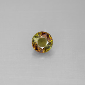 0.51カラットの天然ゴールデングリーントルマリン（5.13 mm・ラウンドカット）