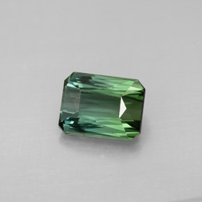 1.71カラットの天然ブルーグリーントルマリン（7.9×6 mm・エメラルドカット）
