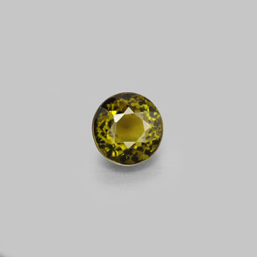 1.10カラットの天然ゴールデングリーントルマリン（5.98 mm・ラウンドカット）