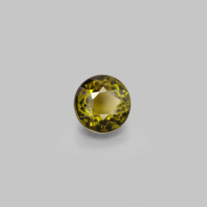 1.10カラットの天然ゴールデングリーントルマリン（5.98 mm・ラウンドカット）
