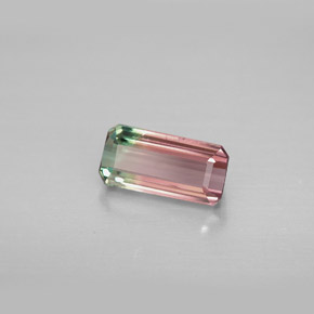 1.23カラットの天然ウォーターメロントルマリン（8.7×4.2 mm・エメラルドカット）