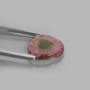 3.49カラットの天然ウォーターメロントルマリン（12.7×11.7 mm・透明）
