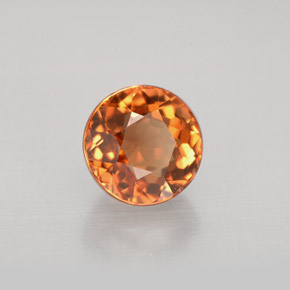1.74カラットの天然茶色がかったオレンジトルマリン（6.95 mm・ラウンドカット）