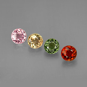 カラットの天然マルチカラートルマリン（5.22 mm・ラウンドカット）
