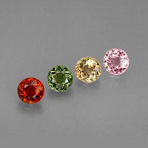 カラットの天然マルチカラートルマリン（5.22 mm・ラウンドカット）