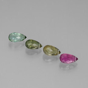 カラットの天然マルチカラートルマリン（7.5×4.3 mm・ブリオレット）