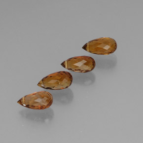 カラットの天然ブロンズオレンジトルマリン（8.3×4.1 mm・ブリオレット）