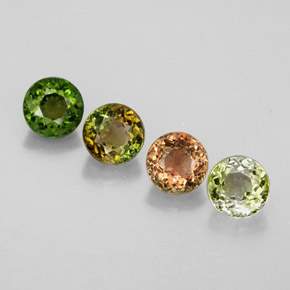 カラットの天然マルチカラートルマリン（4.62 mm・ラウンドカット）