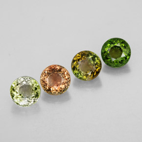 カラットの天然マルチカラートルマリン（4.62 mm・ラウンドカット）