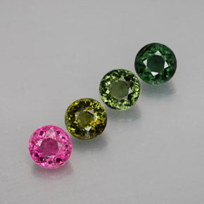 カラットの天然マルチカラートルマリン（5.59 mm・ラウンドカット）
