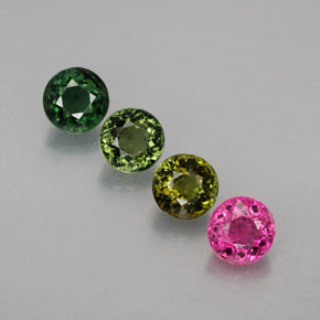 カラットの天然マルチカラートルマリン（5.59 mm・ラウンドカット）