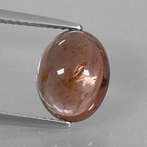 3.30カラットの天然オレンジブラウントルマリン（10.3×8.2 mm・透明）