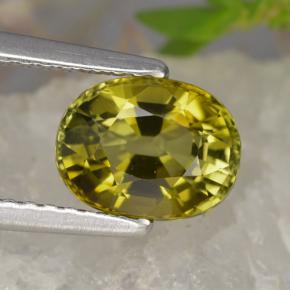 1.59カラットの天然アーシーグリーントルマリン（7.8×6 mm・オーバルカット）
