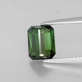 1.44カラットの天然グリーントルマリン（7.3×5.8 mm・エメラルドカット）