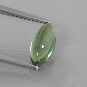 1.25カラットの天然ブルーグリーントルマリン（10.1×5.1 mm・透明）