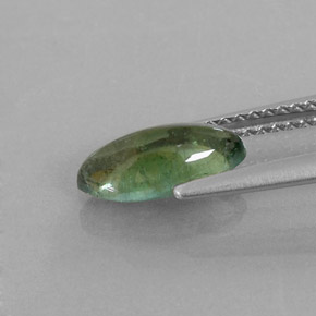 1.25カラットの天然ブルーグリーントルマリン（10.1×5.1 mm・透明）
