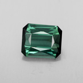 1.53カラットの天然ブルーグリーントルマリン（7.5×6.4 mm・エメラルドカット）
