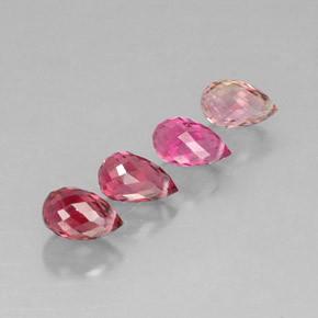 カラットの天然マルチカラートルマリン（7×4.2 mm・ブリオレット）