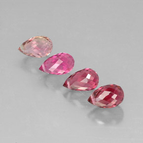 カラットの天然マルチカラートルマリン（7×4.2 mm・ブリオレット）