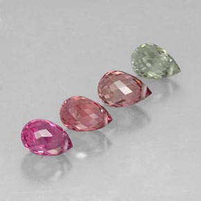 カラットの天然マルチカラートルマリン（6.7×4.5 mm・ブリオレット）