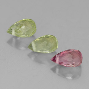 カラットの天然マルチカラートルマリン（5.2×3 mm・ブリオレット）