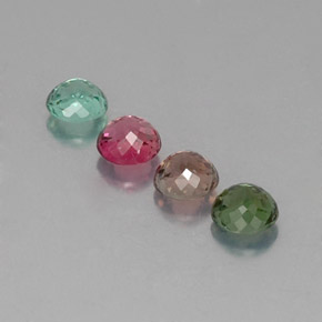 カラットの天然マルチカラートルマリン（4.51 mm・ラウンドカット）