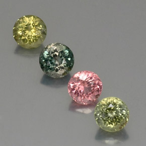 カラットの天然マルチカラートルマリン（5.15 mm・ラウンドカット）