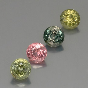 カラットの天然マルチカラートルマリン（5.15 mm・ラウンドカット）