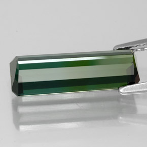 3.21カラットの天然ブルーグリーントルマリン（15×5.1 mm・エメラルドカット）