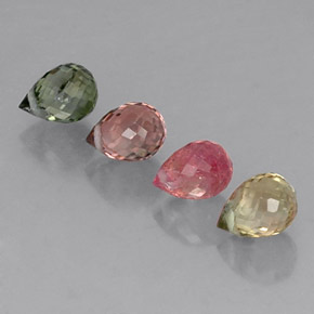 カラットの天然マルチカラートルマリン（5.6×4.2 mm・ブリオレット）