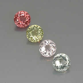 カラットの天然マルチカラートルマリン（5.34 mm・ラウンドカット）