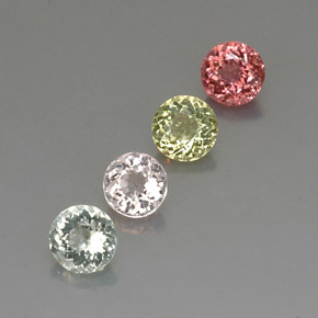カラットの天然マルチカラートルマリン（5.34 mm・ラウンドカット）
