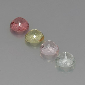 カラットの天然マルチカラートルマリン（5.34 mm・ラウンドカット）