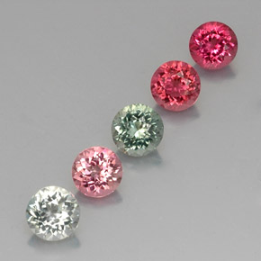 カラットの天然マルチカラートルマリン（5.40 mm・ラウンドカット）
