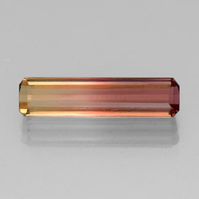 3.18カラットの天然バイカラートルマリン（17.7×4.4 mm・エメラルドカット）