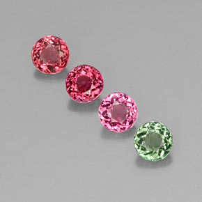 カラットの天然マルチカラートルマリン（4.25 mm・ラウンドカット）