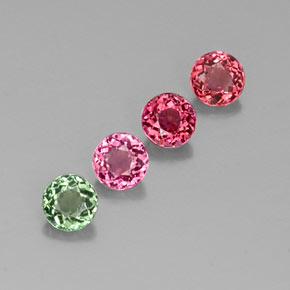 カラットの天然マルチカラートルマリン（4.25 mm・ラウンドカット）