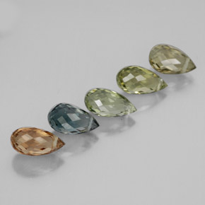 3.65カラットの天然マルチカラートルマリン（7×4 mm・ブリオレット）