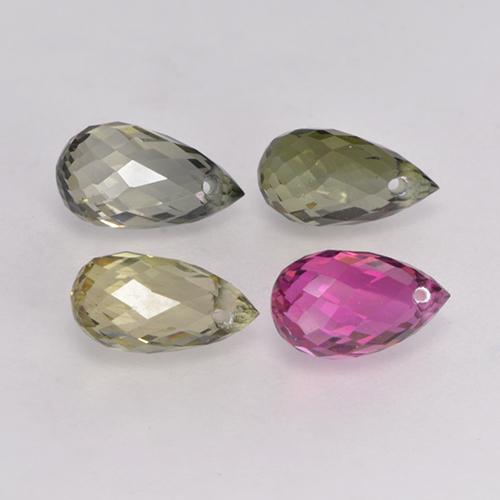 2.95カラットの天然マルチカラートルマリン（7×4 mm・ブリオレット）