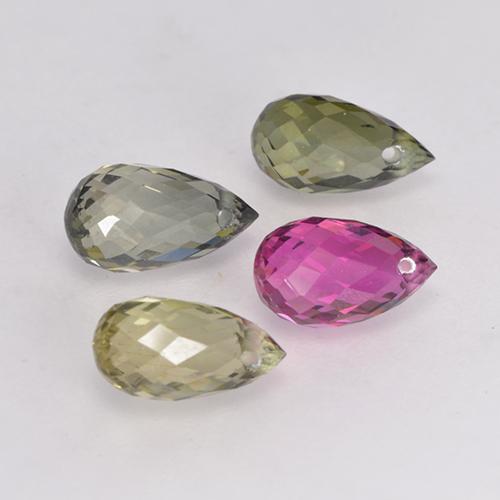 2.95カラットの天然マルチカラートルマリン（7×4 mm・ブリオレット）