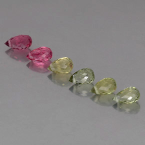 カラットの天然マルチカラートルマリン（5.5×3.2 mm・ブリオレット）