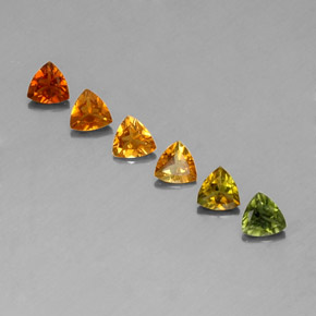カラットの天然マルチカラートルマリン（4.1×4.1 mm・トリリアント）