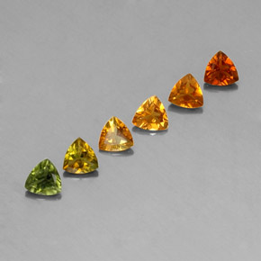 カラットの天然マルチカラートルマリン（4.1×4.1 mm・トリリアント）