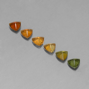 カラットの天然マルチカラートルマリン（4.1×4.1 mm・トリリアント）