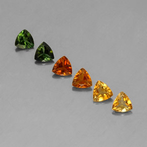 カラットの天然マルチカラートルマリン（4.1×4.1 mm・トリリアント）