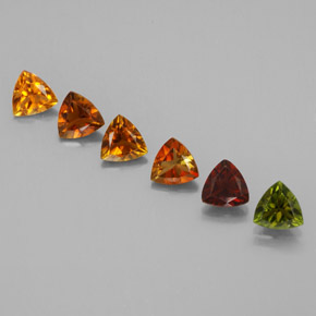 カラットの天然マルチカラートルマリン（4.1×4.1 mm・トリリアント）