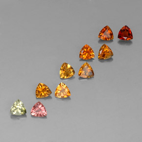 カラットの天然マルチカラートルマリン（4×3.9 mm・トリリアント）